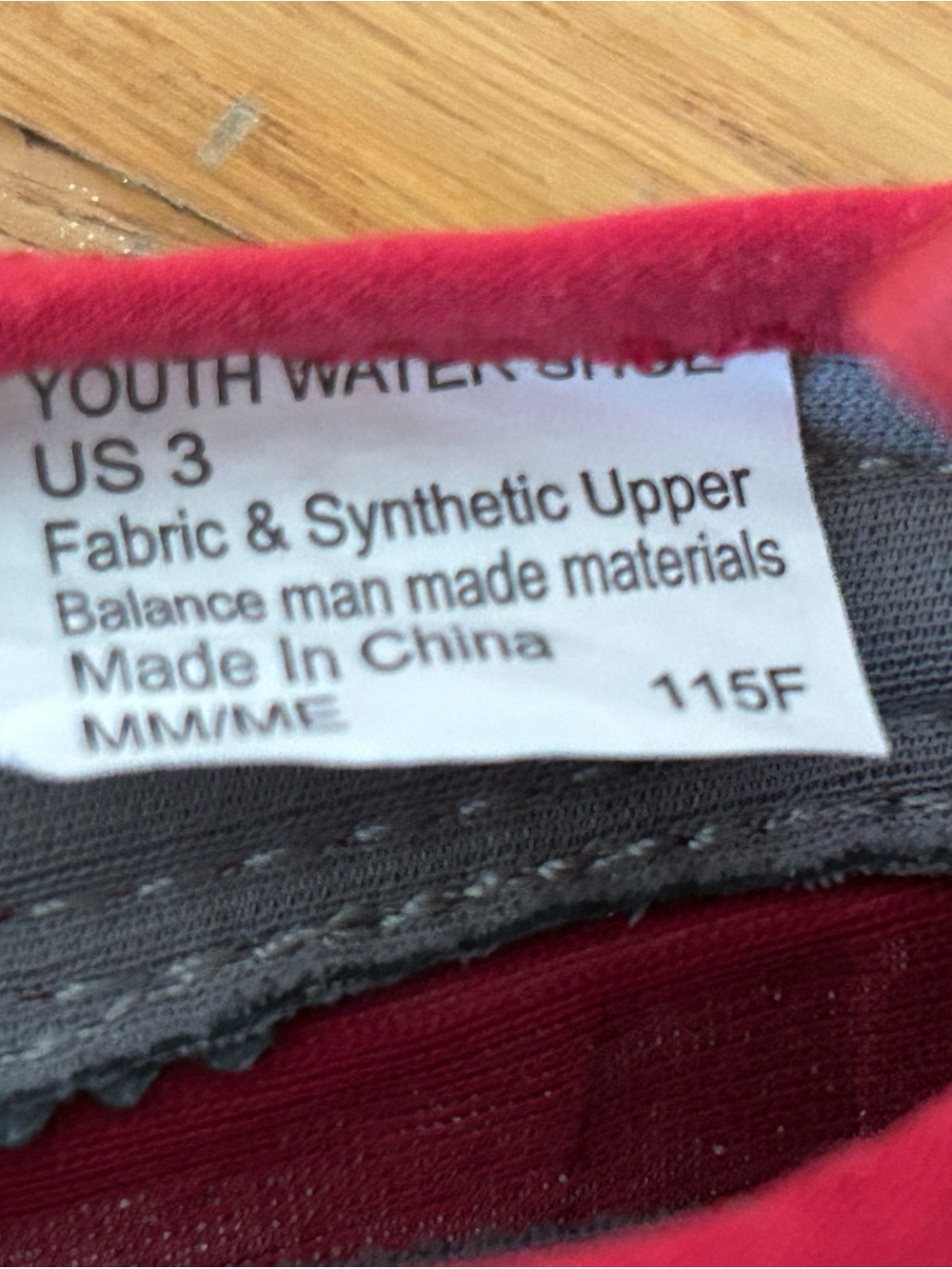 Kids Red & Gray Water Shoes by Sea Fit, youth size 3 - Picture 4 of 4